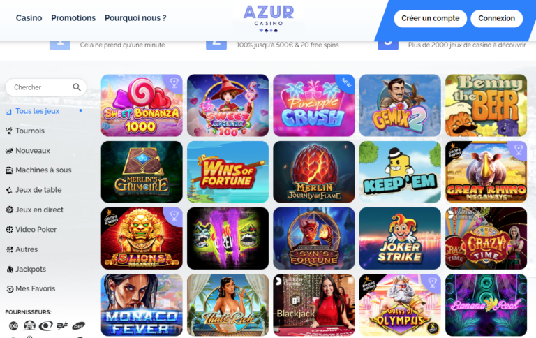 Découvrez notre avis sur Azur Casino